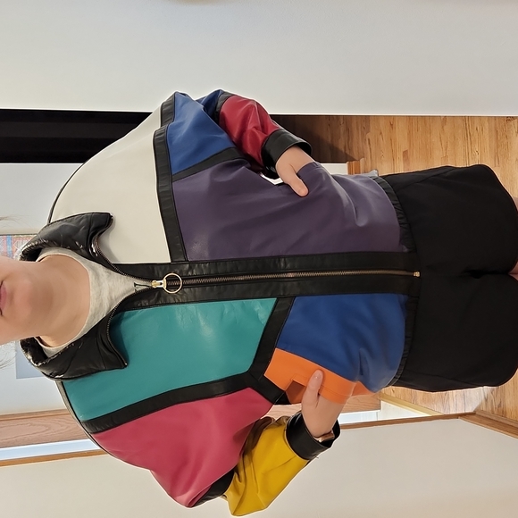 Multi-color leather jacket, size medium - Picture 6 of 8